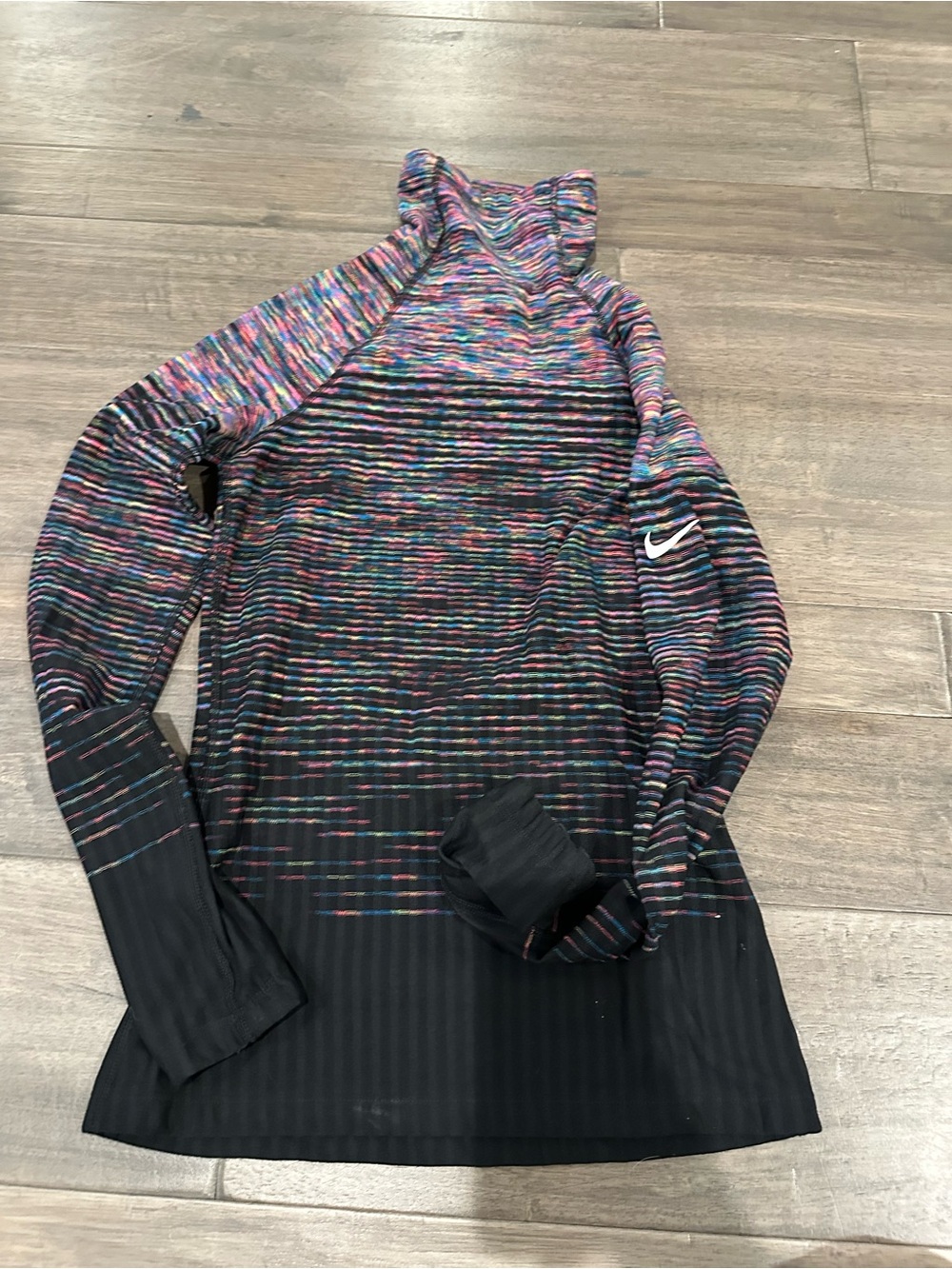 Nike Pro Hyperwarm Multi Colored Black Turtleneck Size S